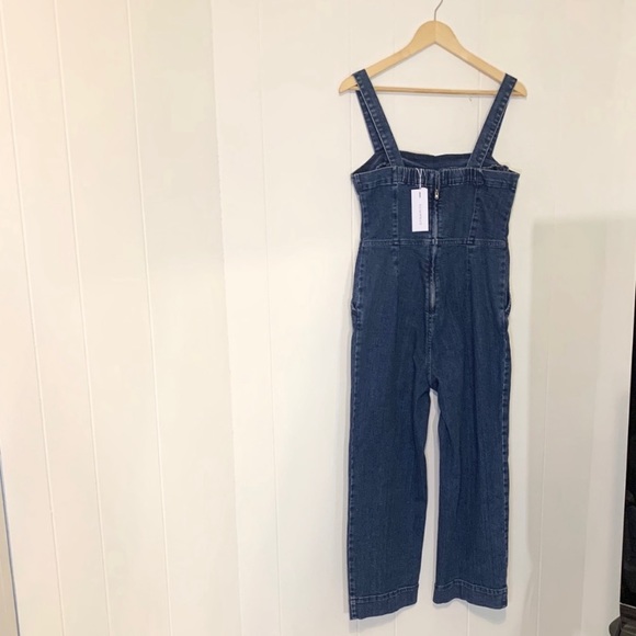 Dynamite Bodycon Jean Blue Denim Jumpsuit - Picture 3 of 8
